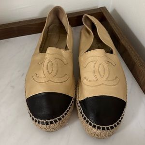Classic Chanel espadrilles tan and black size 40